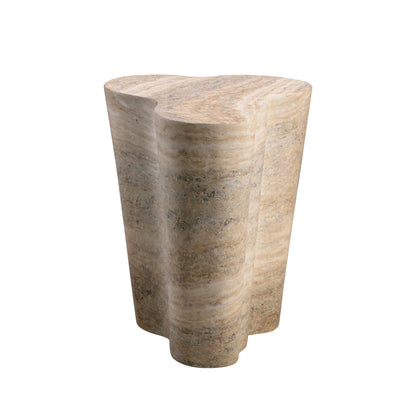 Patrizia Faux Travertine Tall Side Table