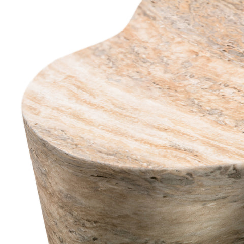 Patrizia Faux Travertine Tall Side Table
