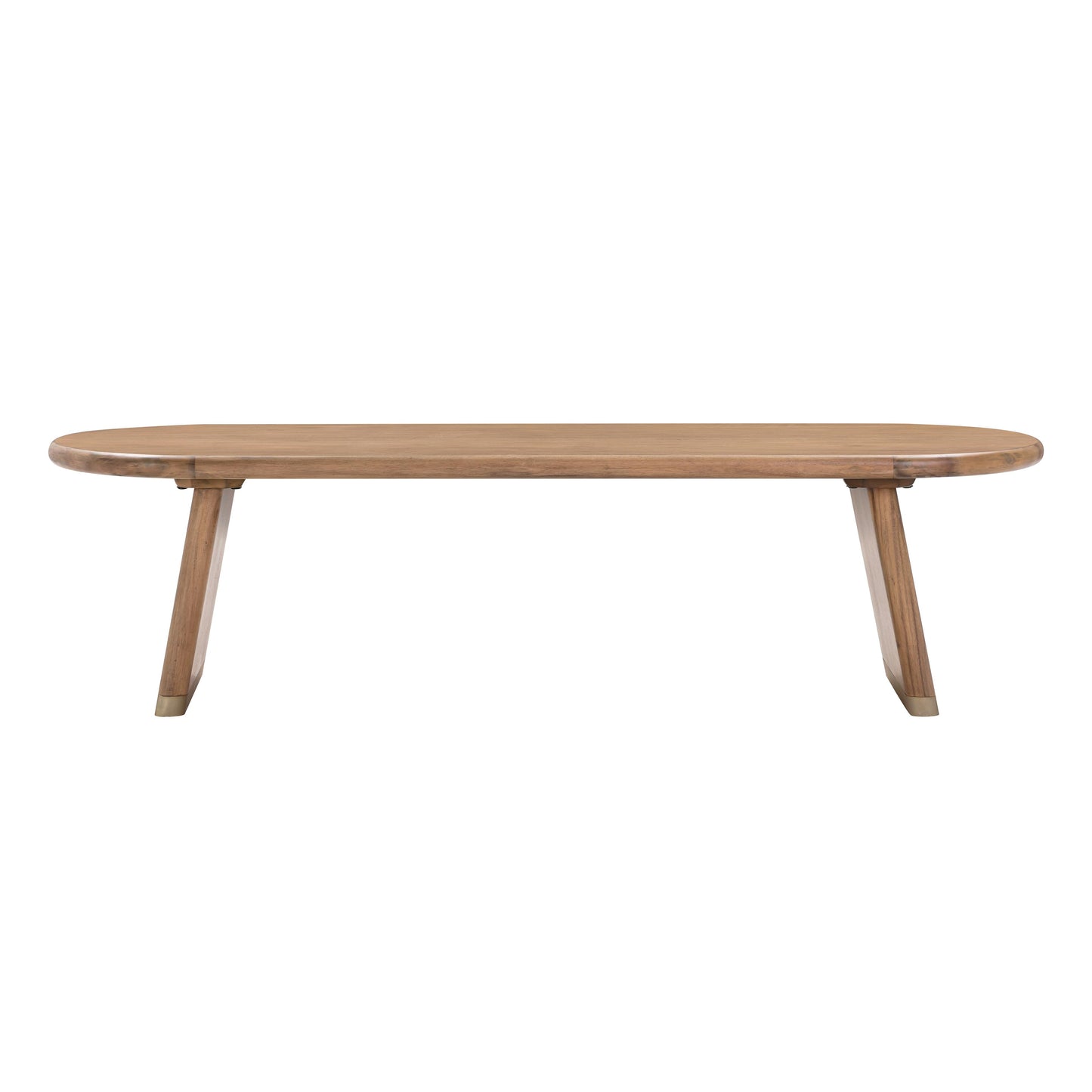 jula cognac acacia bench with boucle seat