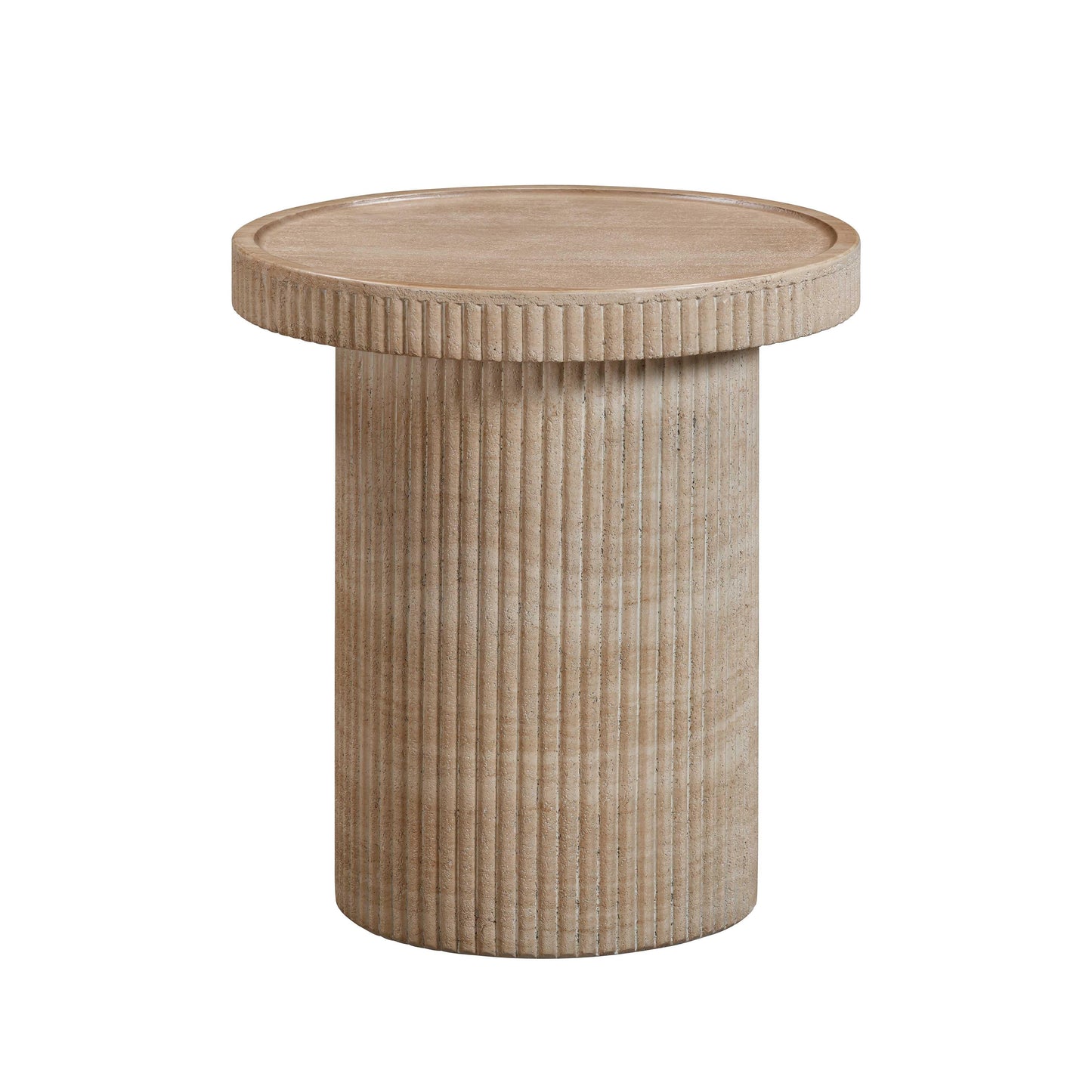 ophelia faux travertine concrete side table