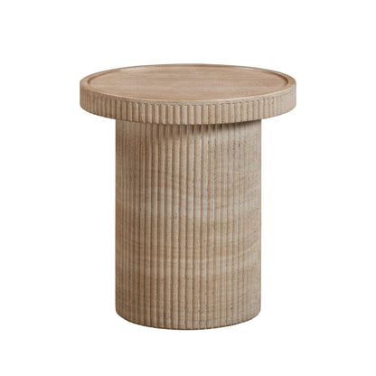 Ophelia Faux Travertine Concrete Side Table