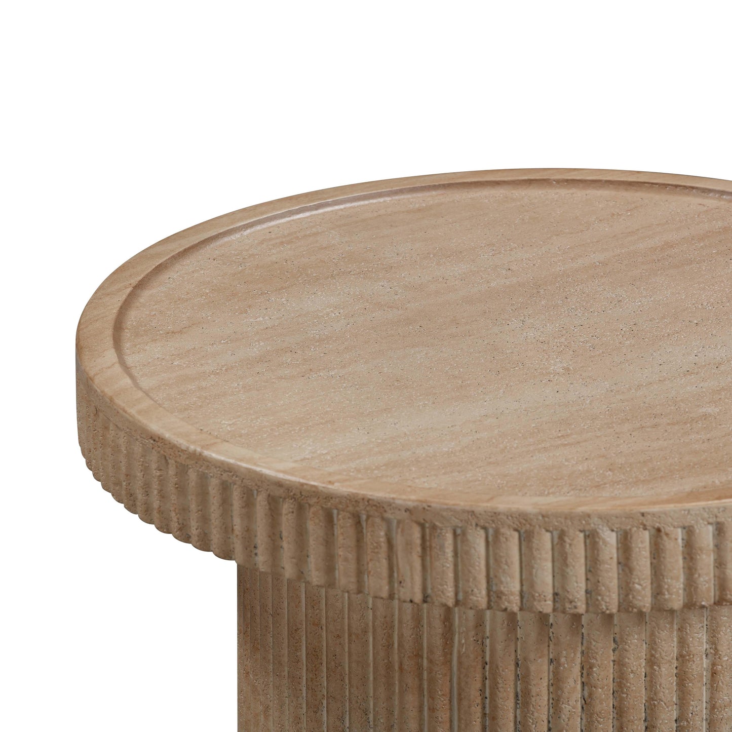 ophelia faux travertine concrete side table