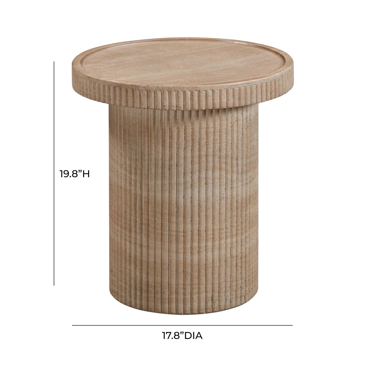 ophelia faux travertine concrete side table