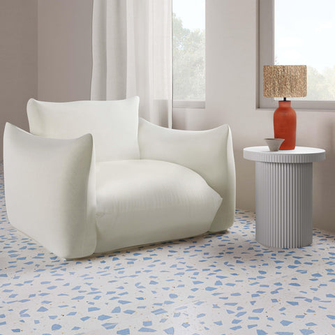 Ophelia White Concrete Side Table