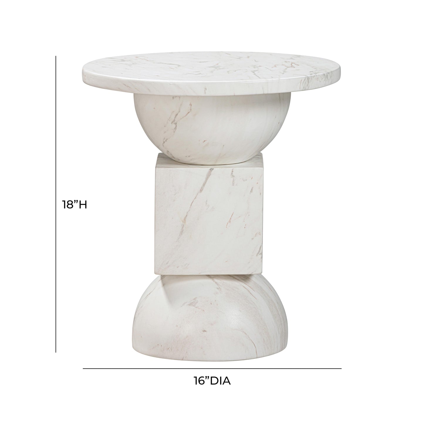 fassa marble print indoor / outdoor side table