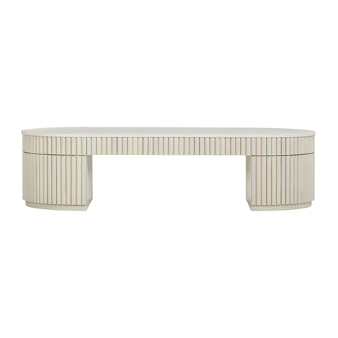 Alessia Capri 48" Cream Oval Coffee Table - image 3