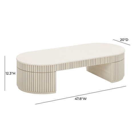 Alessia Capri 48" Cream Oval Coffee Table - image 8