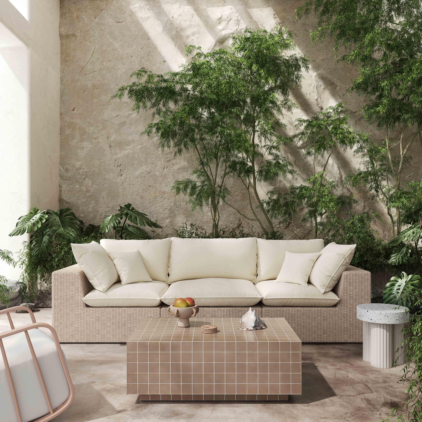 eva taupe tile indoor / outdoor coffee table