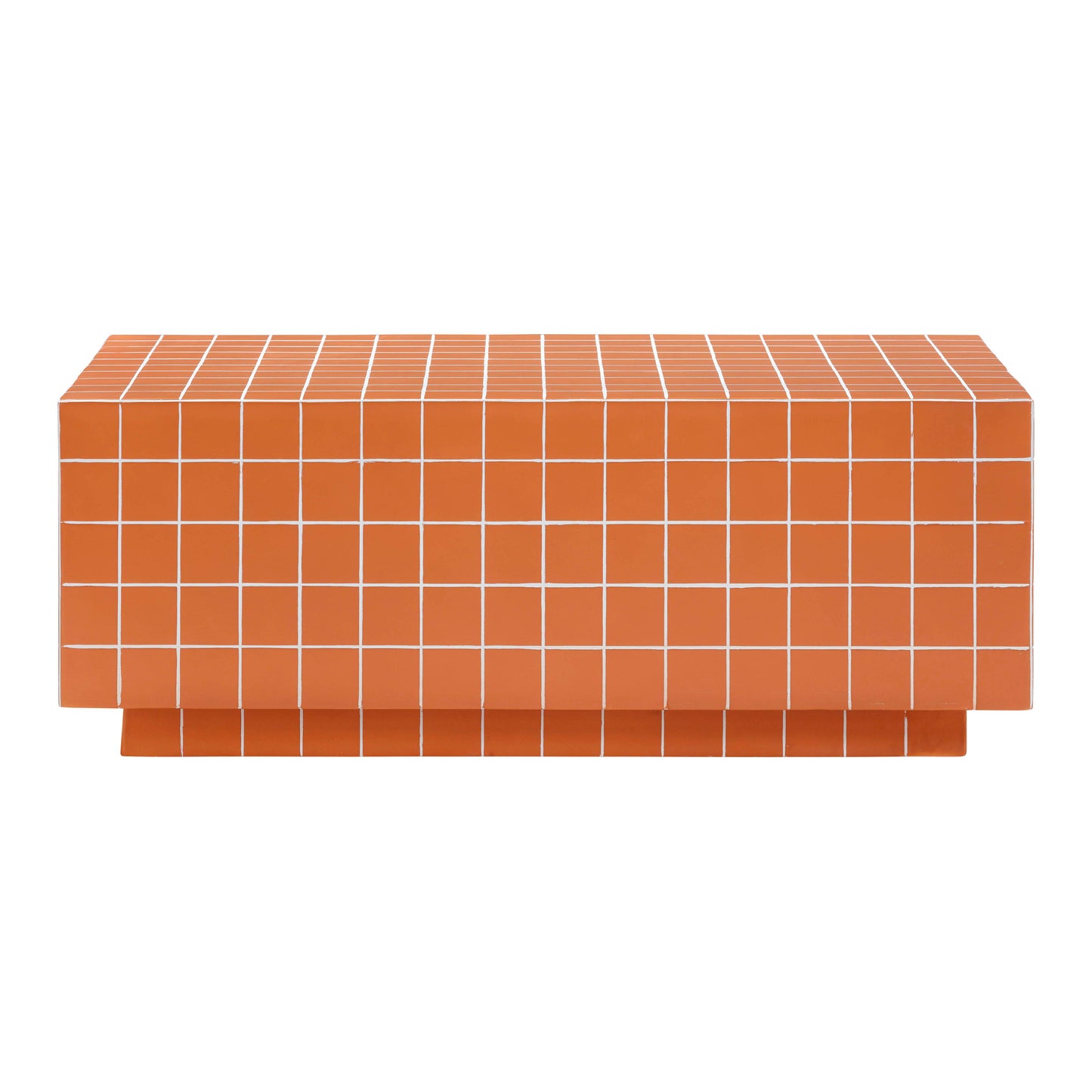 eva brick orange tile indoor / outdoor coffee table