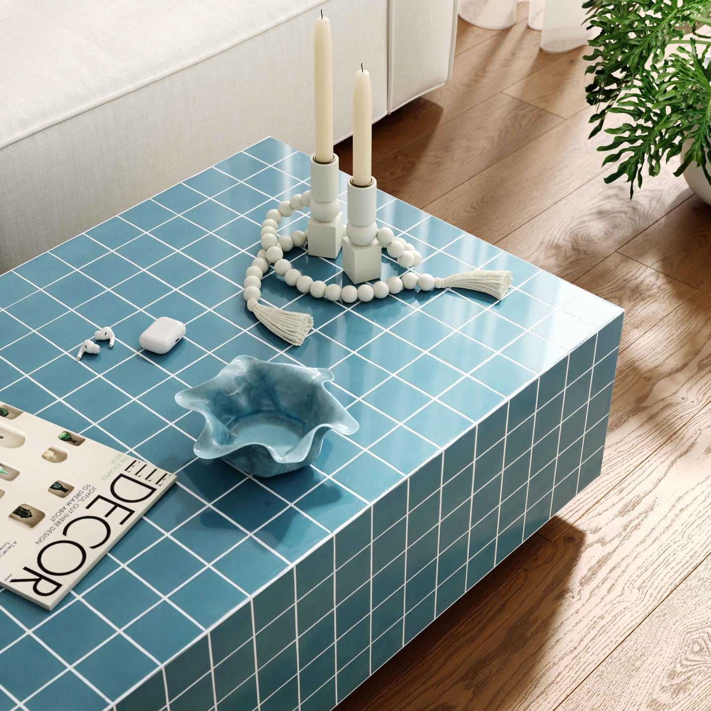 eva blue tile indoor / outdoor coffee table