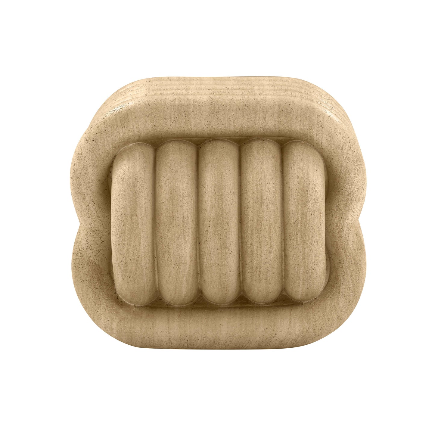 gotham knot faux travertine indoor / outdoor accent stool