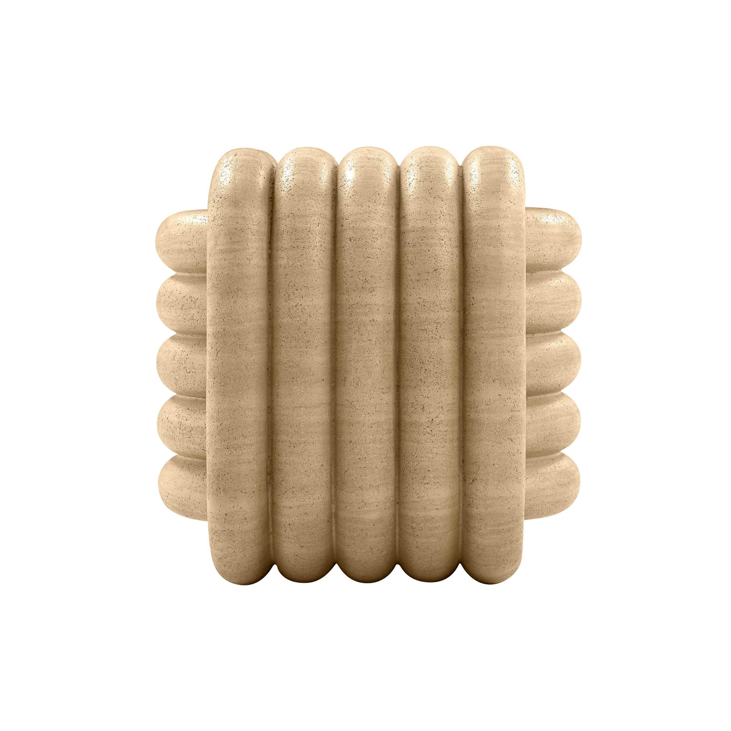 gotham knot faux travertine indoor / outdoor accent stool