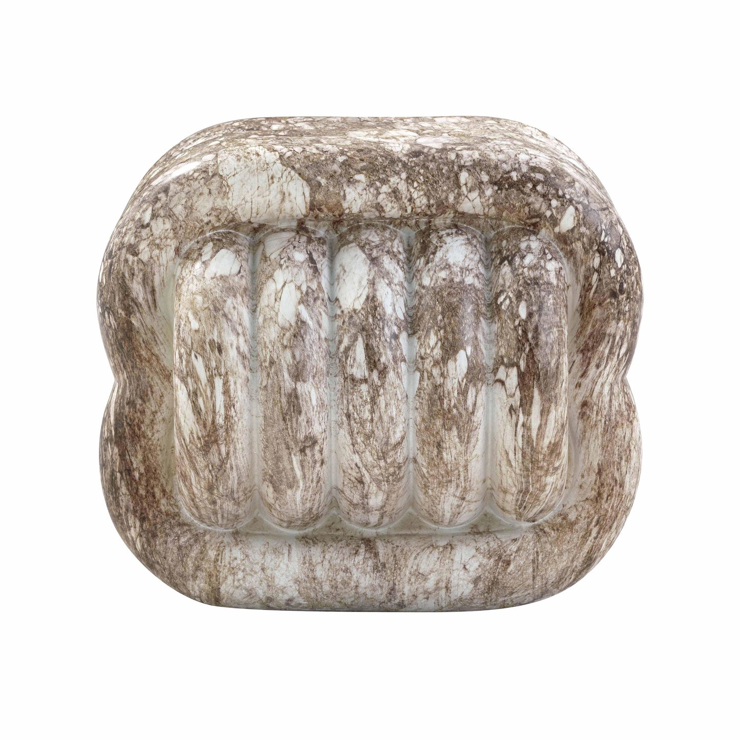 gotham knot grey faux marble indoor / outdoor accent stool