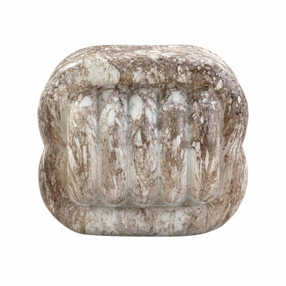 Gotham Knot Grey Faux Marble Indoor / Outdoor Accent Stool