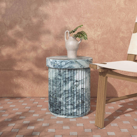 Calliope Marble Pattern Concrete Indoor / Outdoor Side Table