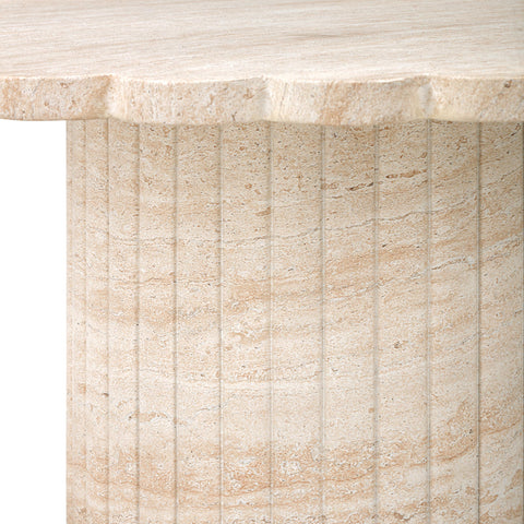 Estelle Capri 36" Washed Faux Travertine Finish Indoor/Outdoor Round Coffee Table - image 5