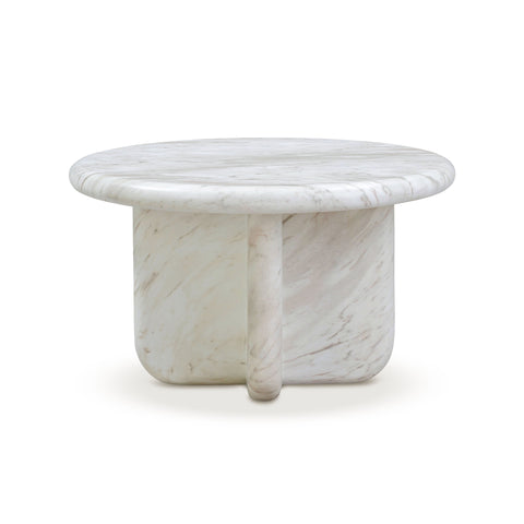 Estelle Marais Faux Marble Indoor/Outdoor Round Coffee Table (24"-32") - image 1