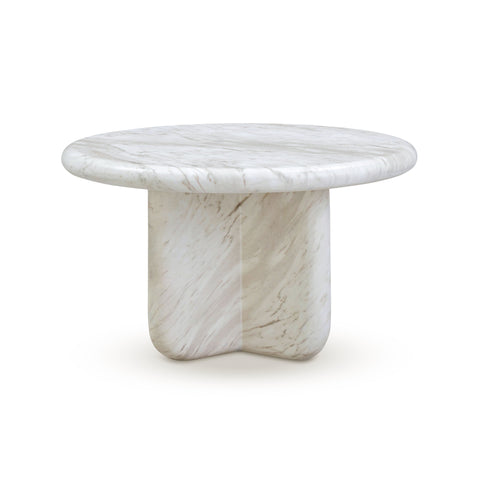 Estelle Marais Faux Marble Indoor/Outdoor Round Coffee Table (24"-32") - image 3
