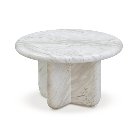 Estelle Marais Faux Marble Indoor/Outdoor Round Coffee Table (24"-32") - image 4