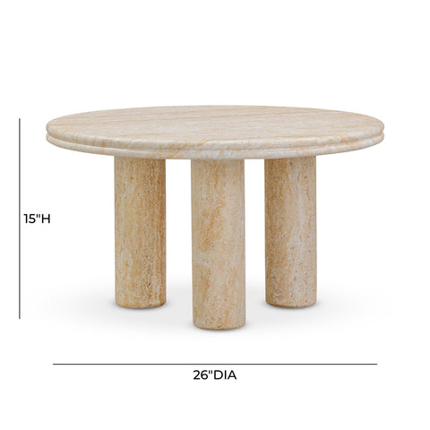 Celeste Bellamy 2-Piece Faux Travertine Indoor/Outdoor Nesting Accent Table Set - image 5