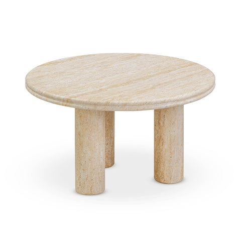 Celeste Bellamy Faux Travertine Indoor/Outdoor Round Accent Table (26"-32") - image 3