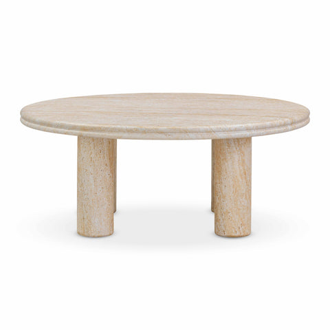 Celeste Bellamy Faux Travertine Indoor/Outdoor Round Accent Table (26"-32") - image 4