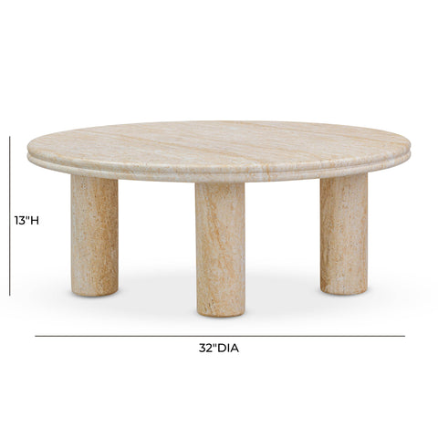 Celeste Bellamy Faux Travertine Indoor/Outdoor Round Accent Table (26"-32") - image 7