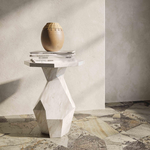 Noemie Fontaine Faux Marble Indoor/Outdoor Round Side Table - image 2