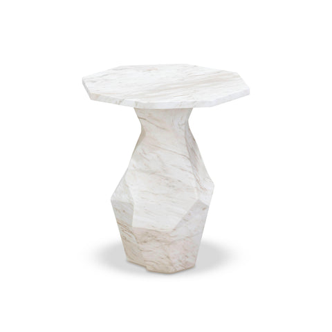 Noemie Fontaine Faux Marble Indoor/Outdoor Round Side Table - image 3