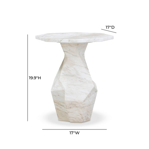 Noemie Fontaine Faux Marble Indoor/Outdoor Round Side Table - image 7