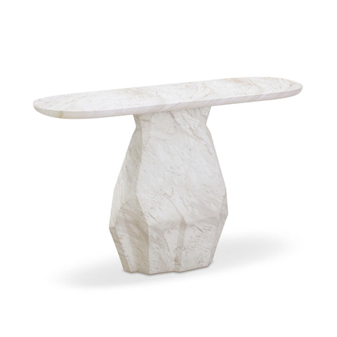 Noemie Fontaine 54" Faux Marble Indoor/Outdoor Long Console Table - image 3