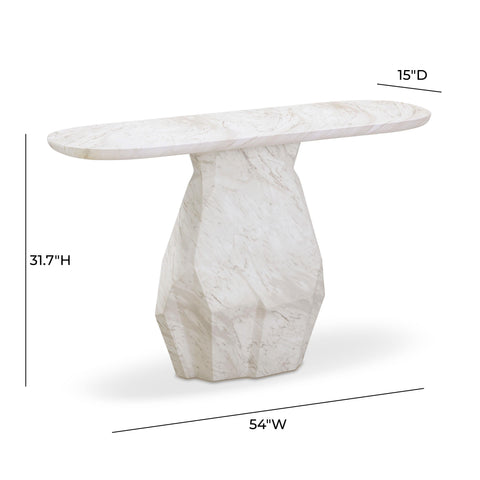 Noemie Fontaine 54" Faux Marble Indoor/Outdoor Long Console Table - image 7