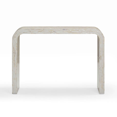 Alessia Ravenna 43" Cream Capiz Shell Console Table - image 3