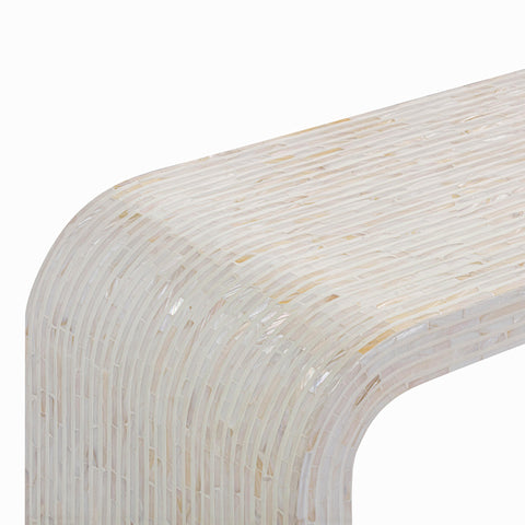 Alessia Ravenna 43" Cream Capiz Shell Console Table - image 5