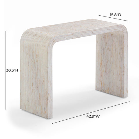 Alessia Ravenna 43" Cream Capiz Shell Console Table - image 7
