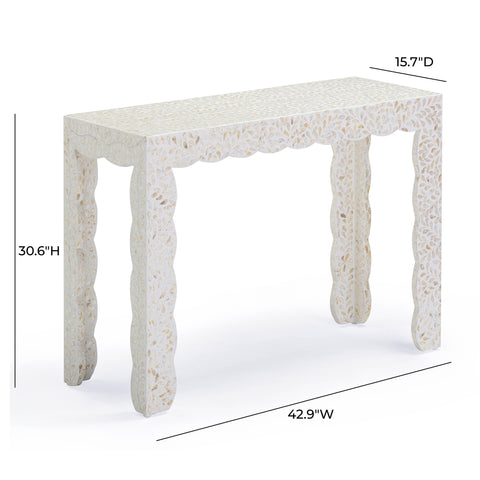 Colette Rivoli 43" Natural Capiz Shell Console Table - image 6