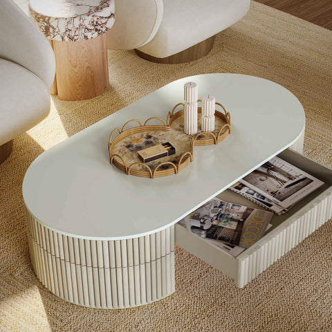 Alessia Capri 52" Cream Large Storage Coffee Table - image 2