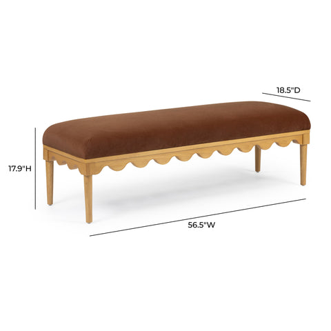 Sabine Provence 56.5" Performance Vegan Mohair Bench - image 5