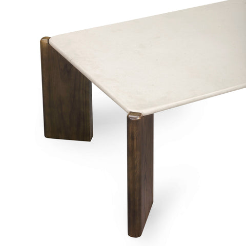 Lucienne Savoy 52" Cream Quartz Rectangular Coffee Table - image 5