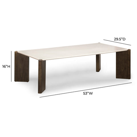 Lucienne Savoy 52" Cream Quartz Rectangular Coffee Table - image 6