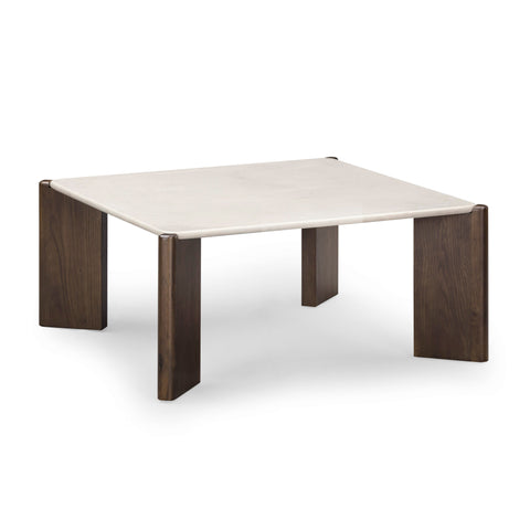Lucienne Savoy 33.5" Cream Quartz Square Coffee Table - image 3