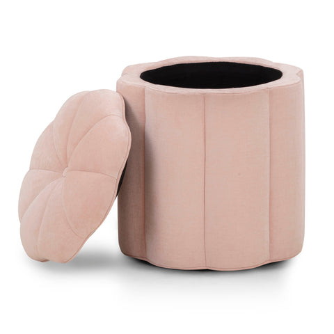 Ines Garda Textured Performance Velvet Storage Ottoman - image 3