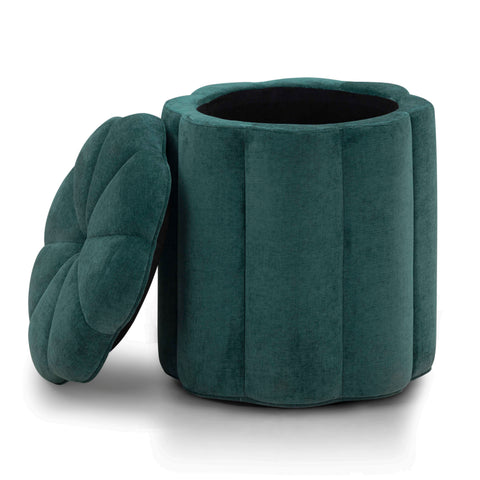 Ines Garda Textured Performance Velvet Storage Ottoman - image 3