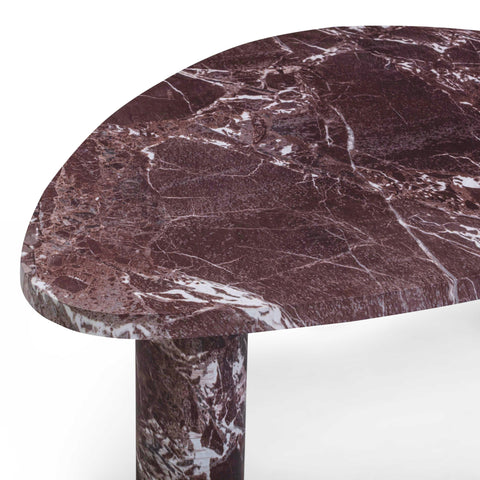 Juliette Monaco Faux Red Levanto Marble Indoor/Outdoor Coffee Table (36"-48") - image 6