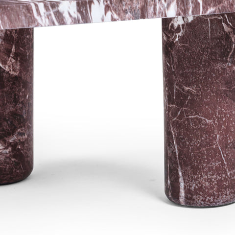 Juliette Monaco Faux Red Levanto Marble Indoor/Outdoor Coffee Table (36"-48") - image 7