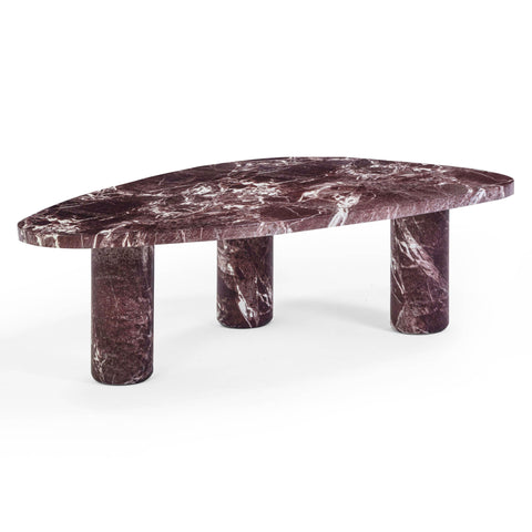 Juliette Monaco Faux Red Levanto Marble Indoor/Outdoor Coffee Table (36"-48") - image 3