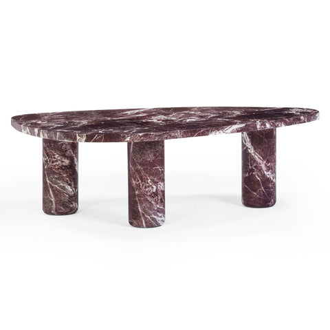 Juliette Monaco Faux Red Levanto Marble Indoor/Outdoor Coffee Table (36"-48") - image 4