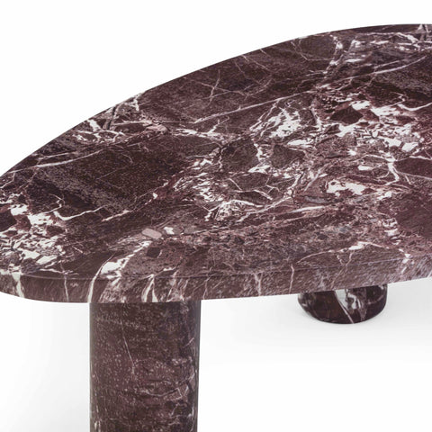 Juliette Monaco Faux Red Levanto Marble Indoor/Outdoor Coffee Table (36"-48") - image 6
