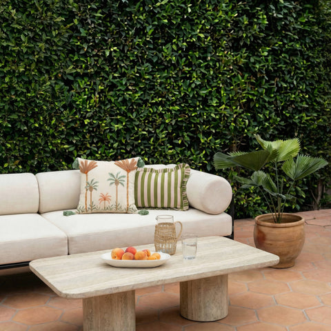 Celeste Versailles 55" Faux Travertine Indoor/Outdoor Concrete Rectangular Coffee Table - image 2