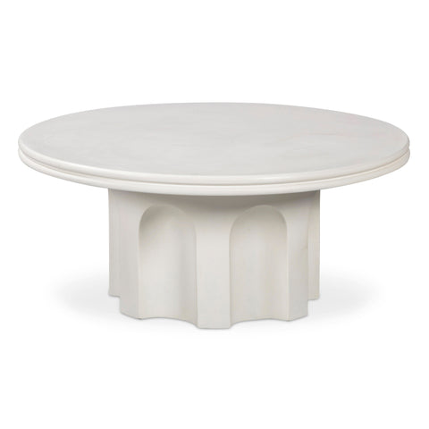 Vivienne Castaigne 38" Ivory Indoor/Outdoor Concrete Round Coffee Table - image 3